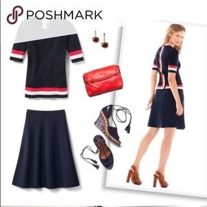 New Cabi Navy Dame A-Line Skirt-Sz XL